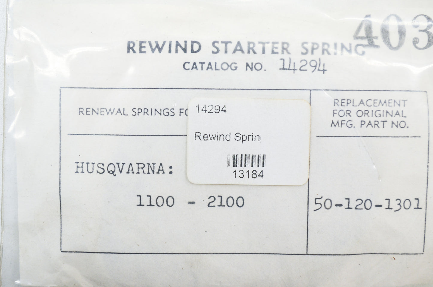 Rewind Spring Husqvarna 1100 2100 NOS