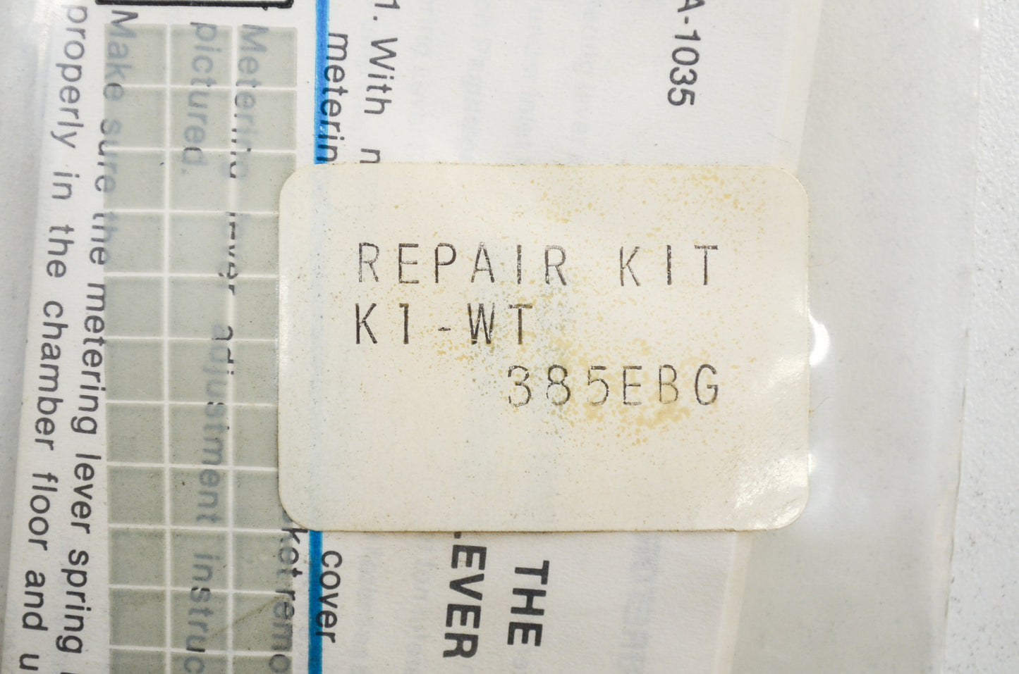 New Walbro Carburetor Repair Kit 385EBG NOS