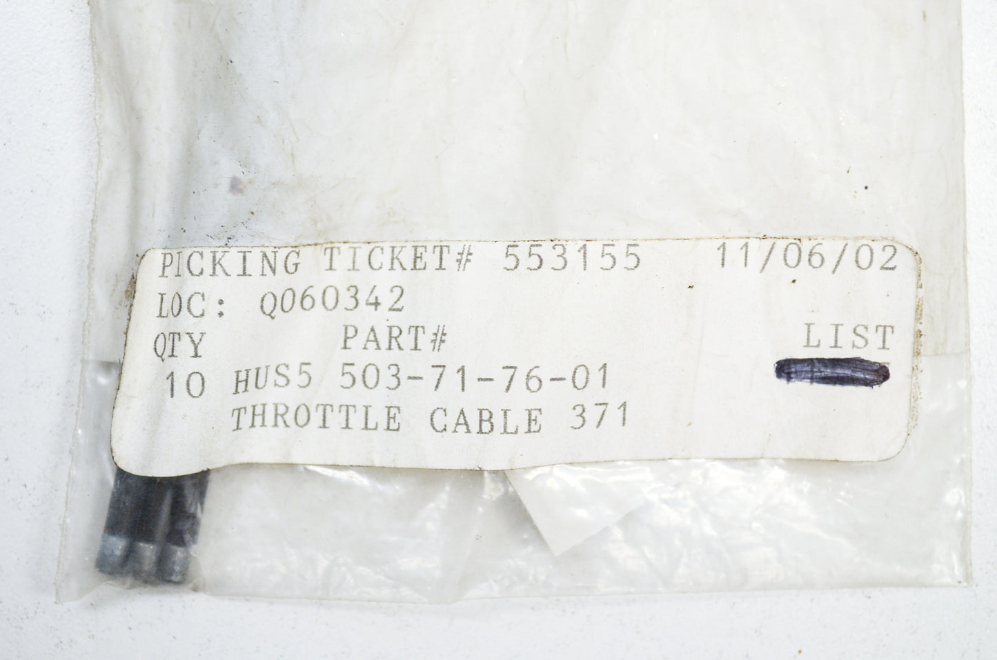 Throttle Cable NOS