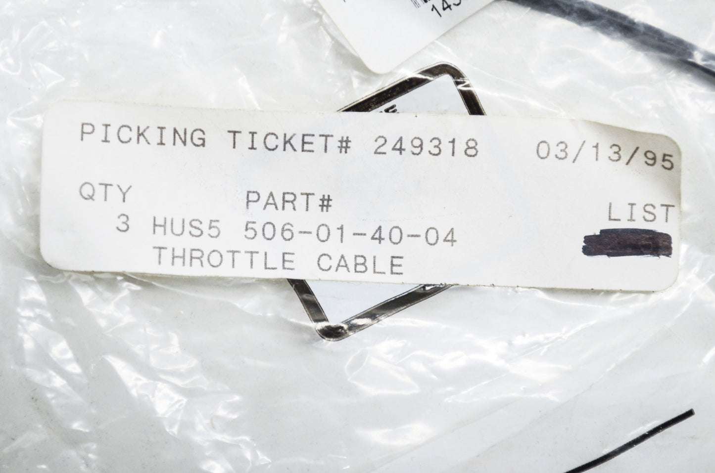 New OEM Husqvarna Throttle Cable 40 45 49 NOS