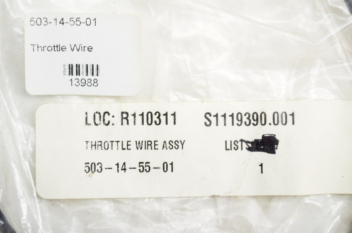 Throttle Wire Assembly 3120 NOS