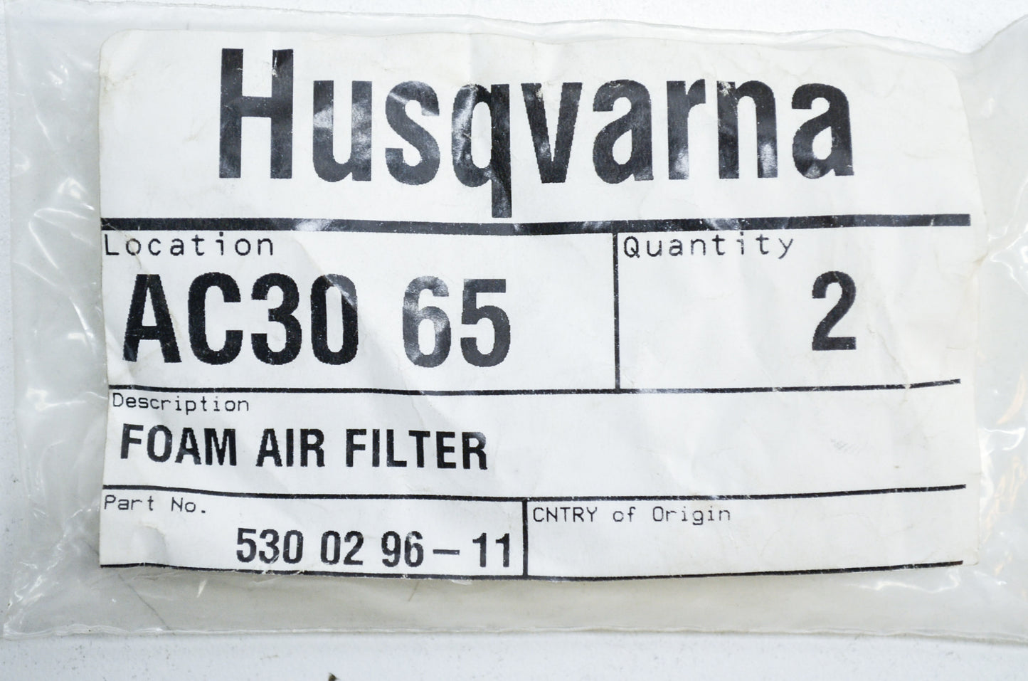Foam Air Filter 122 HBV Qty 2 NOS