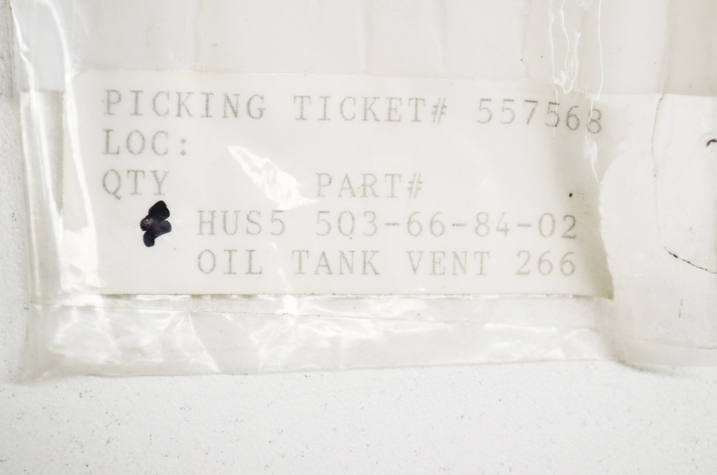 New OEM Husqvarna Oil Tank Vent 266 NOS