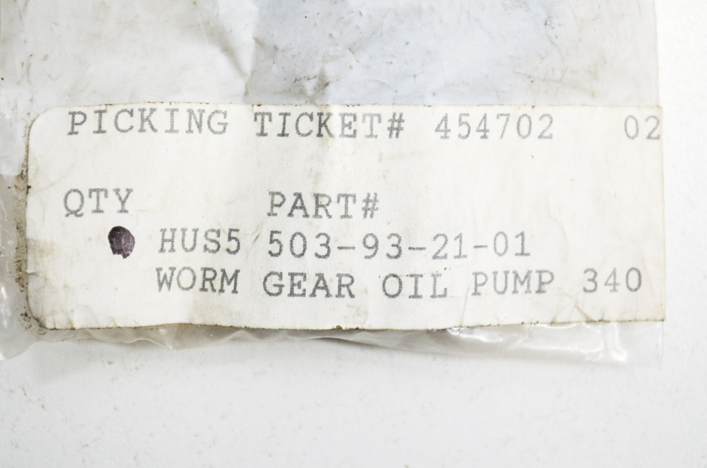 Worm Gear Oil Pump 340 345 350 445 450 NOS