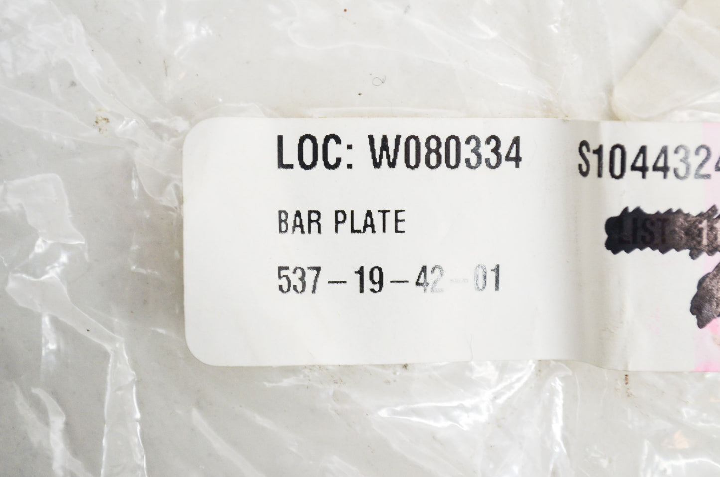 Bar Plate NOS