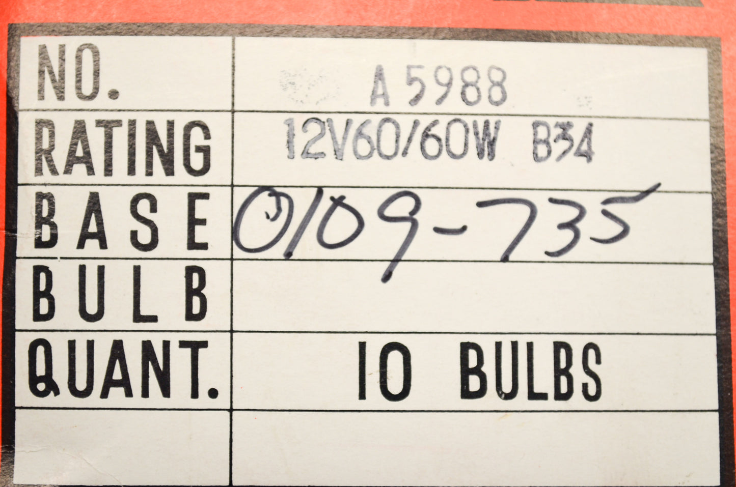 Auto Lamp Bulbs Qty 6 NOS
