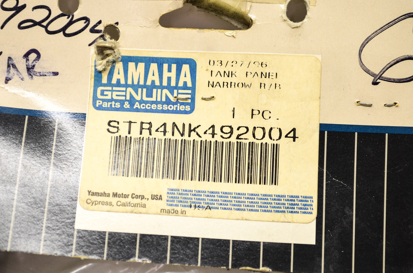 OEM Yamaha STR-4NK49-20-04 Leather Tank Panel NOS