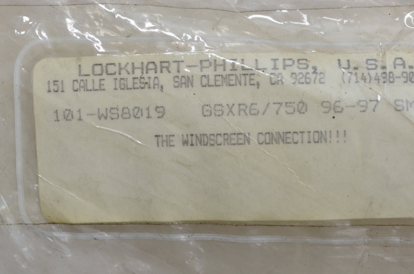 Lockhart Phillips 101-WS8019 Smoke Speedscreen NOS