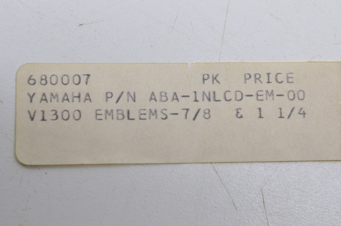 OEM Yamaha 680007, ABA-1-NLCD-EM-00 Emblem Kit NOS