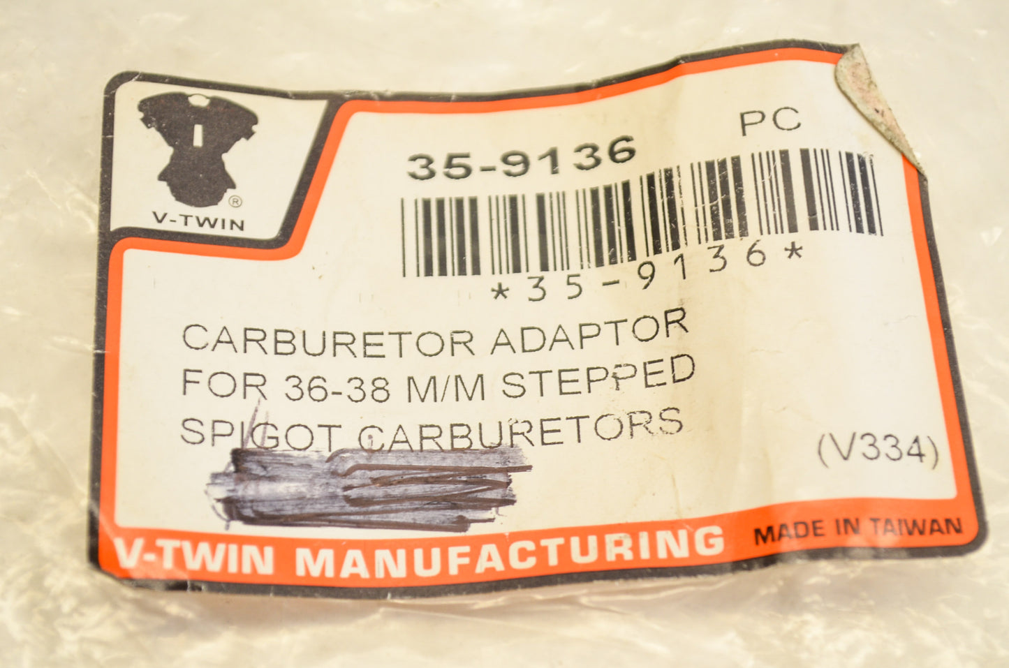New V-Twin Carburetor Rubber Adaptor NOS