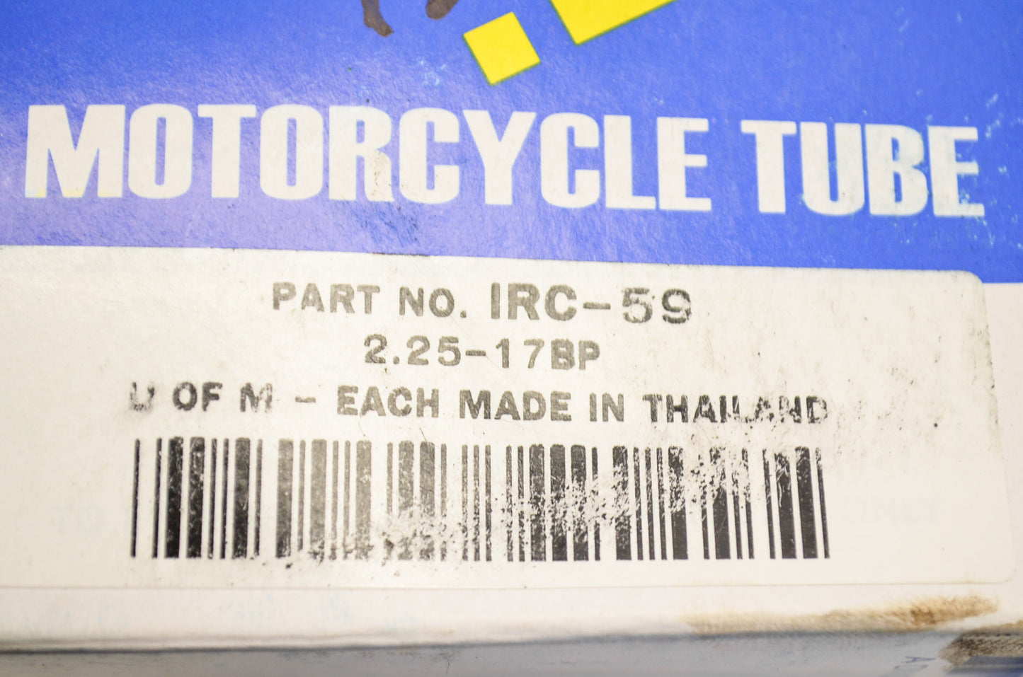 New IRC Motorcycle Tube 2.25-17 NOS