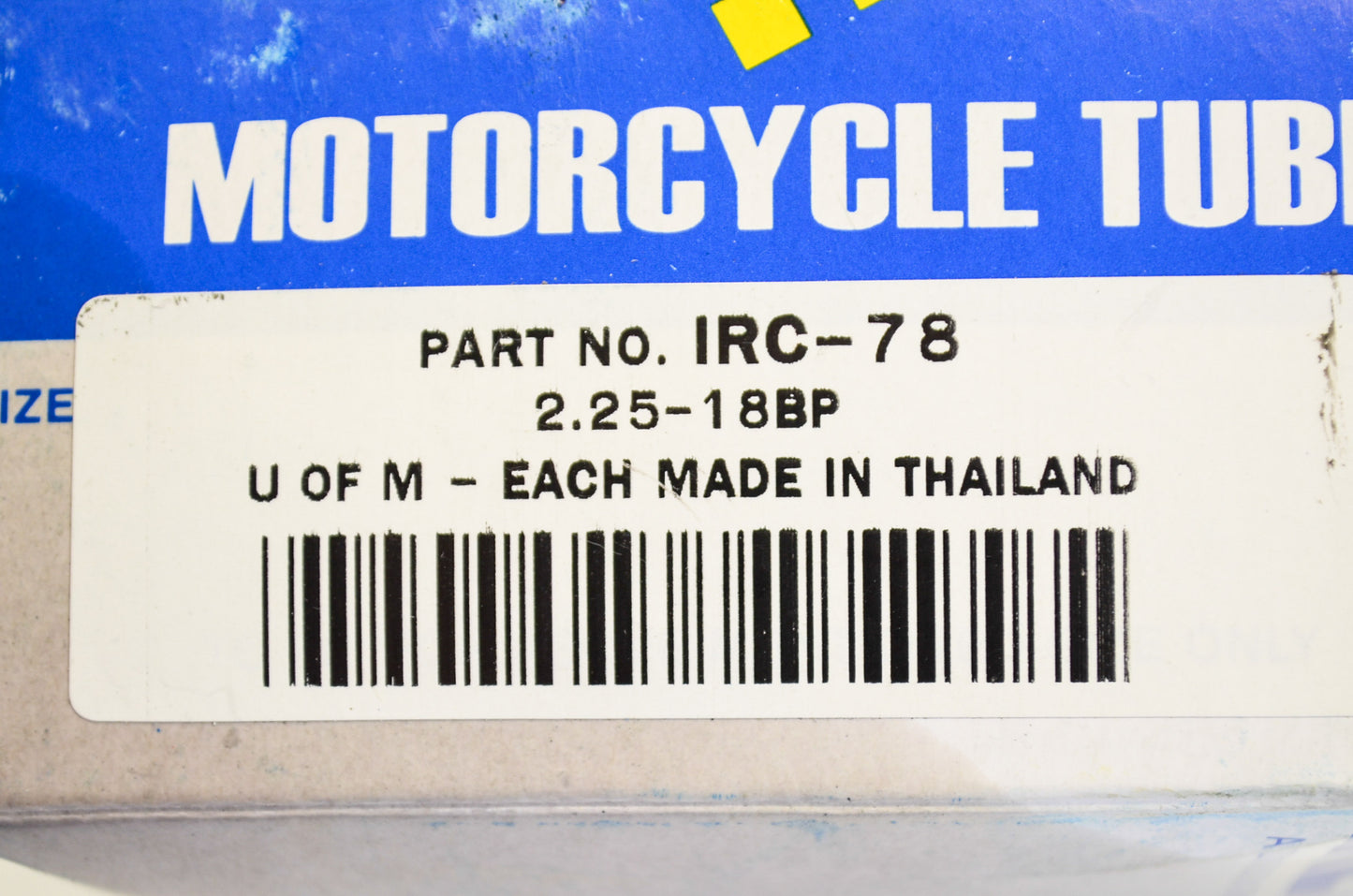 New IRC Motorcycle Tube 2.25-18 NOS