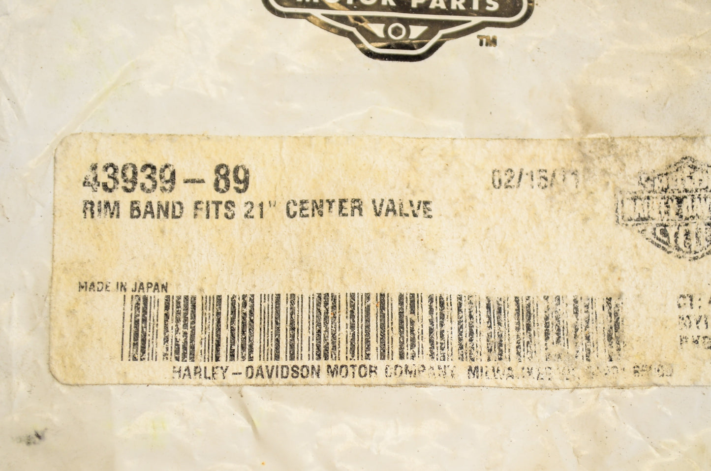 New OEM Harley Davidson Rim Band 21' NOS