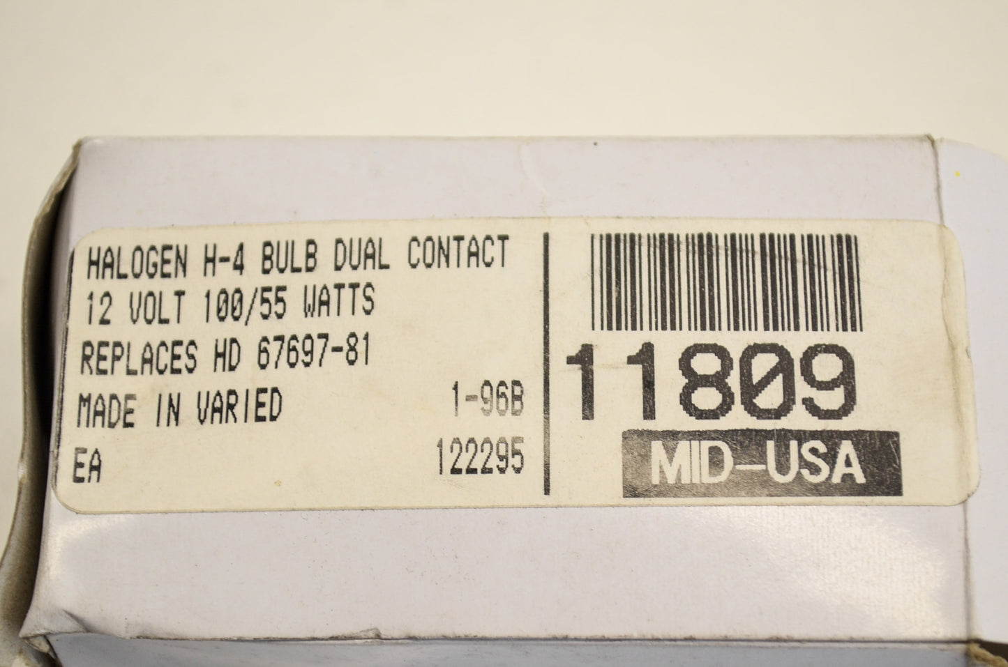 New Mid USA Halogen H4 Bulb 12V 100/55W NOS