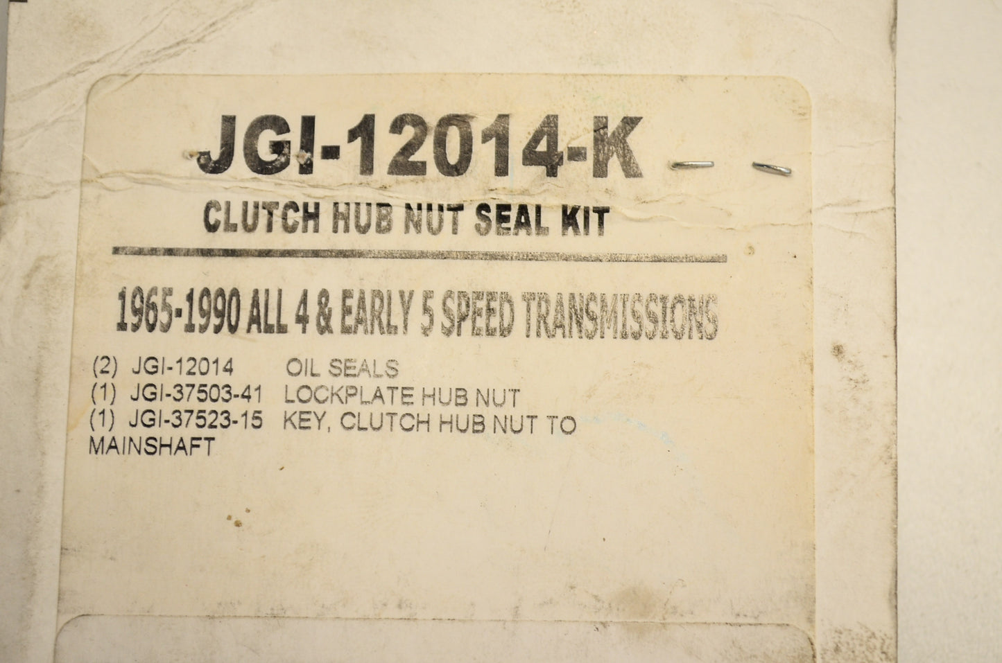 Clutch Hub Nut Seal Kit NOS
