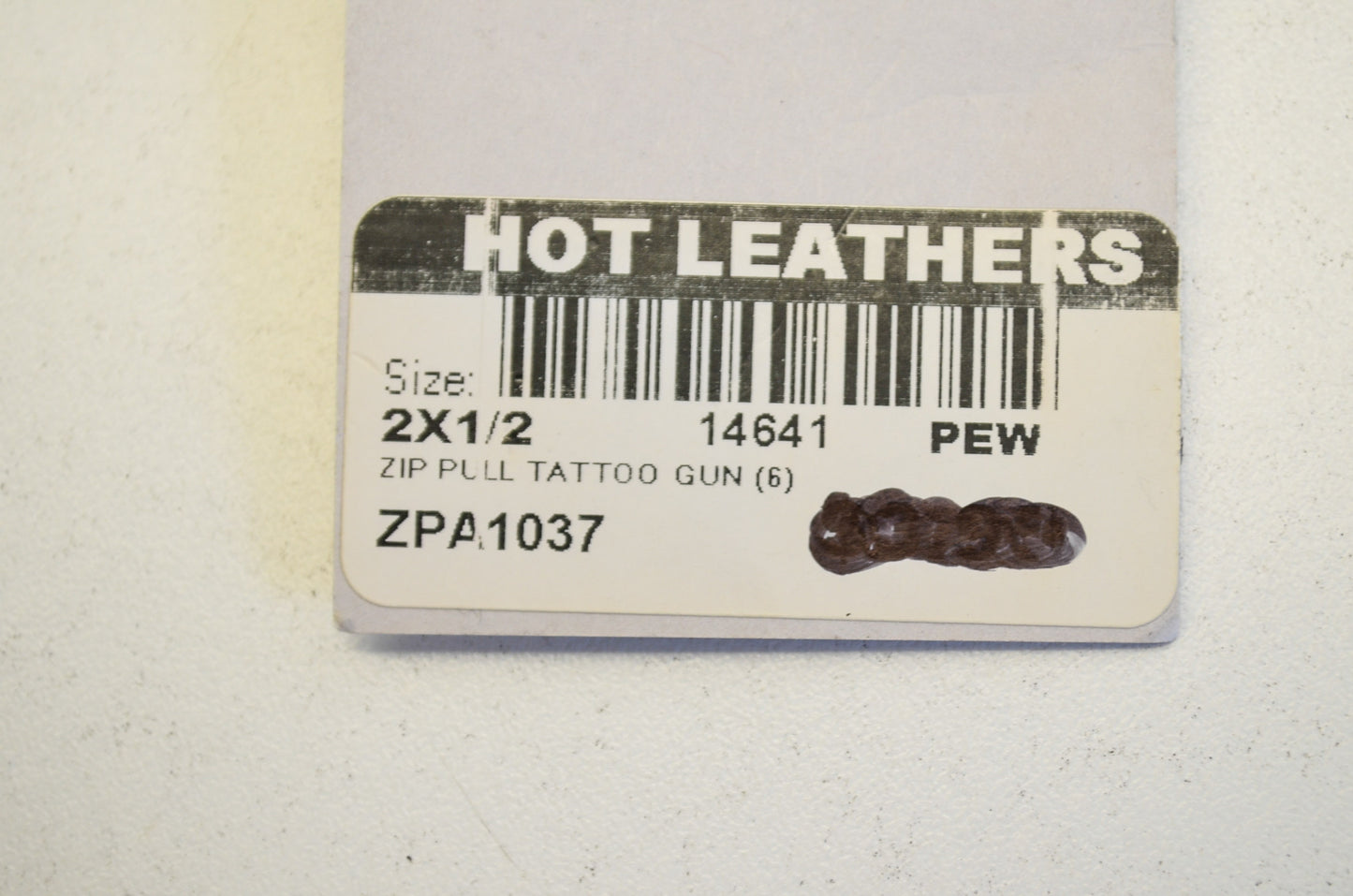 Hot Leathers ZPA1037 Tattoo Gun Zipper Pull NOS
