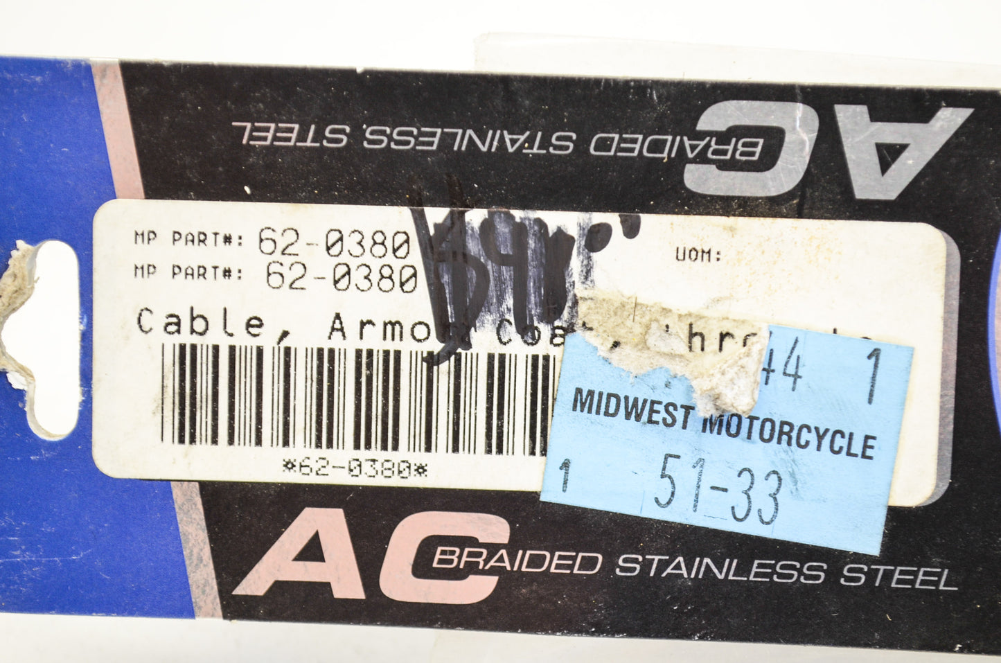 New Motion Pro Armor Coat Throttle Push Cable NOS