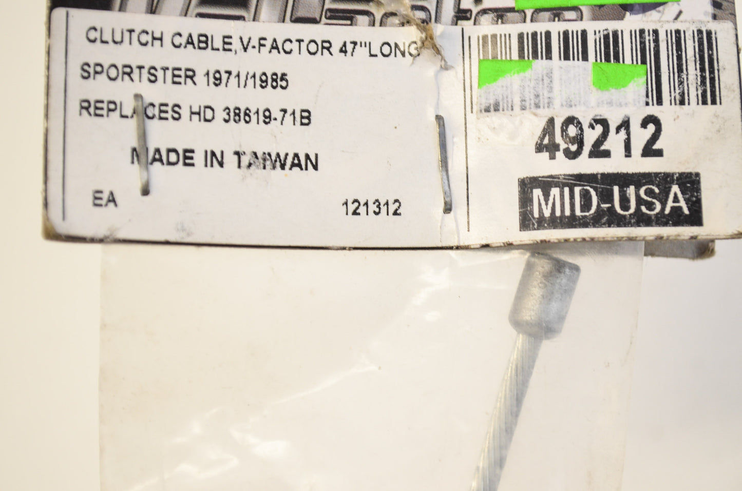 Mid USA 49212, 38619-71B Clutch Cable NOS