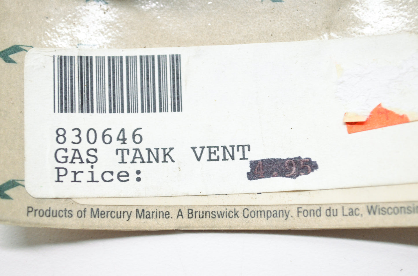 Quicksilver Mercury Marine Gas Tank Vent NOS