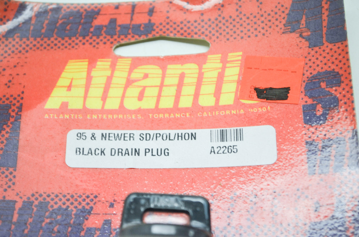 New Atlantis Black Drain Plug 95 & Newer SD POL HON