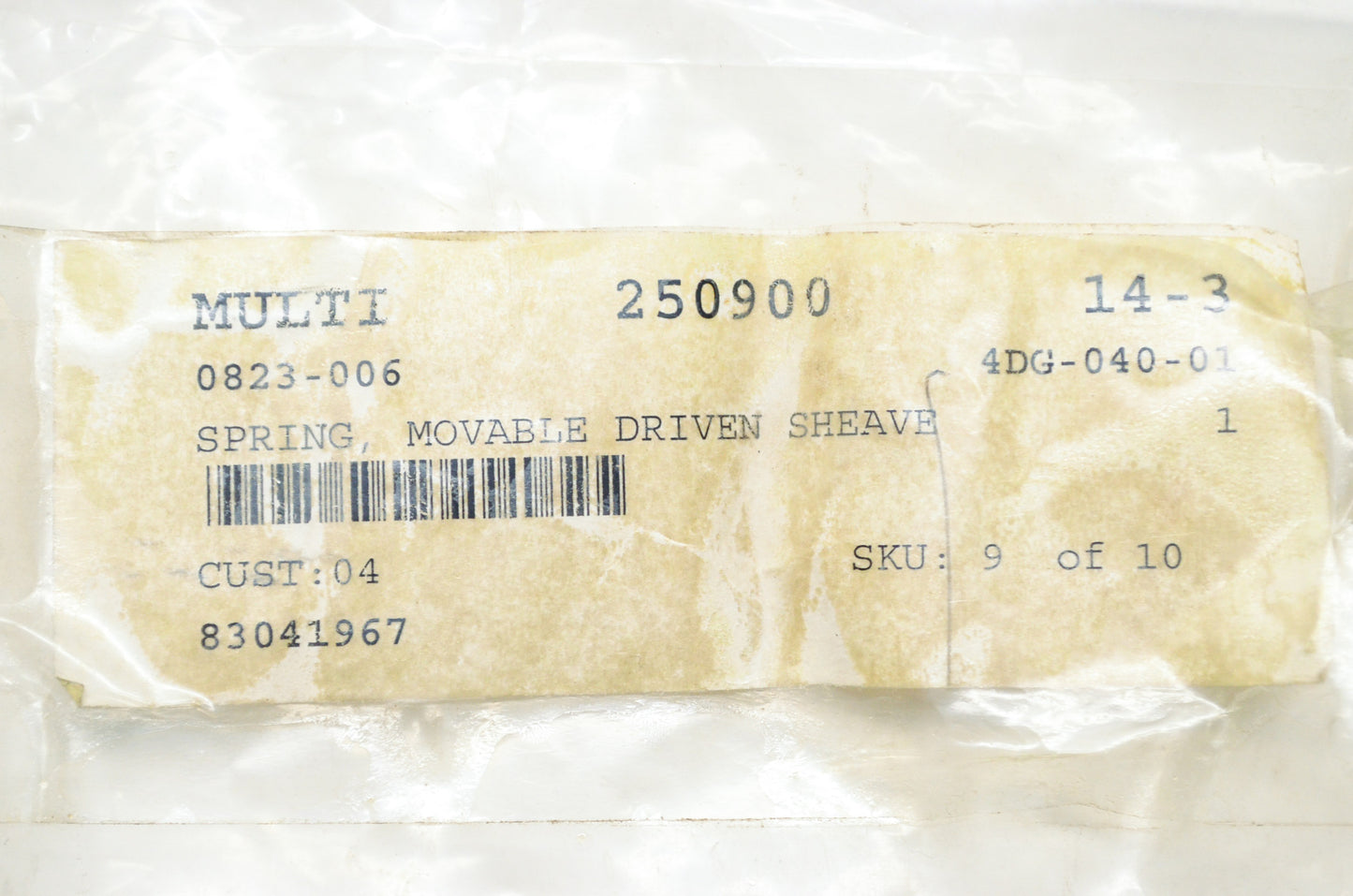 OEM Arctic Cat 0823-006 Movable Driven Sheave Spring NOS
