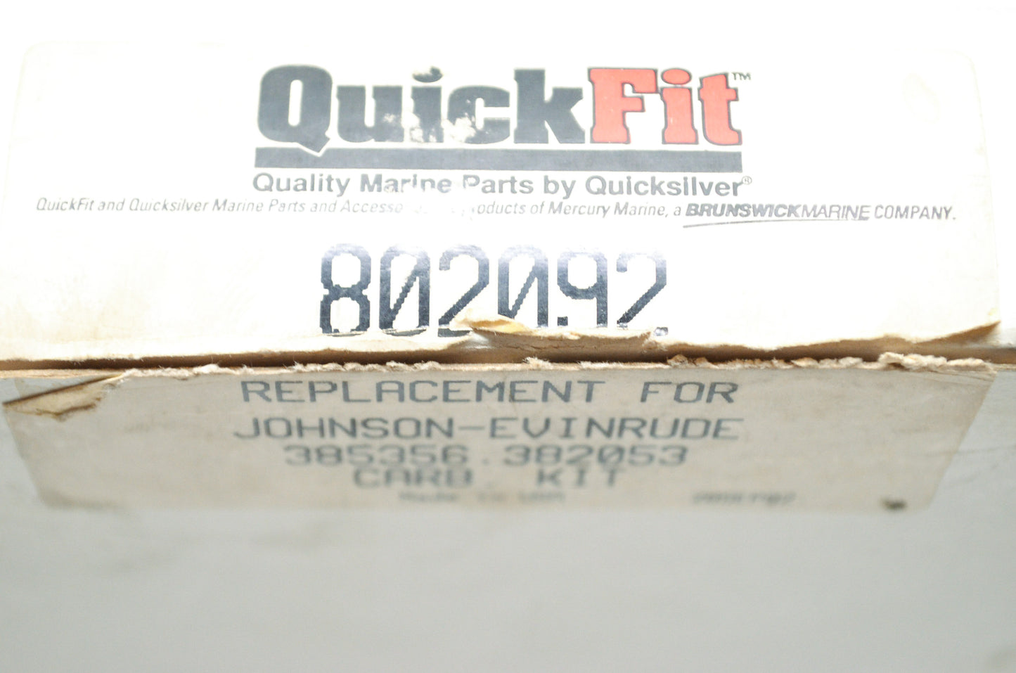 Quicksilver Mercury Marine 802092, 385356, 382053 Carburetor Kit NOS