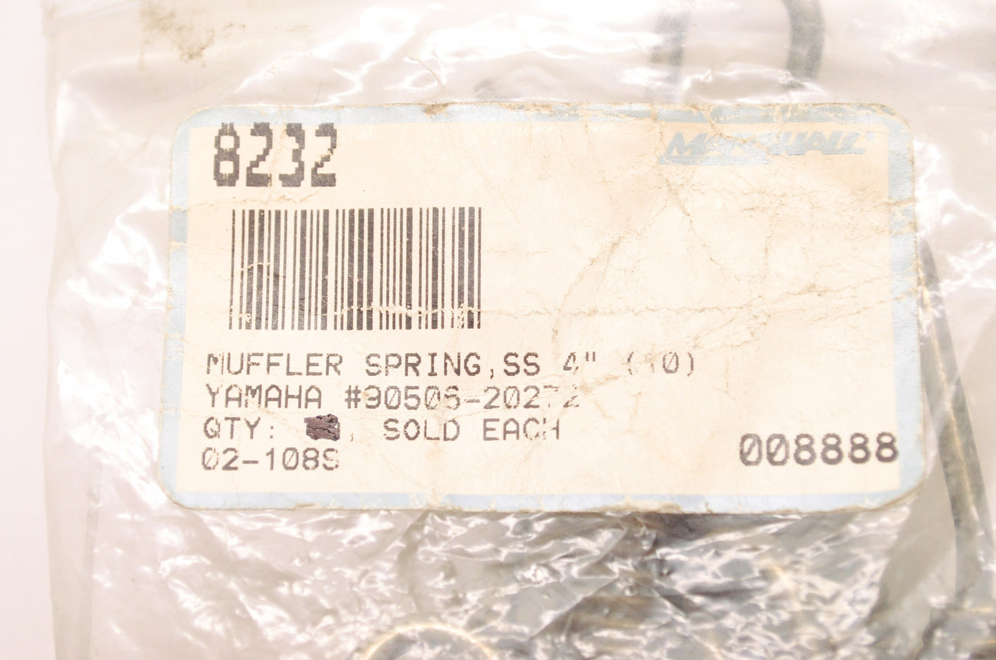 New Marshall Muffler Exhaust Spring Yamaha 4' NOS