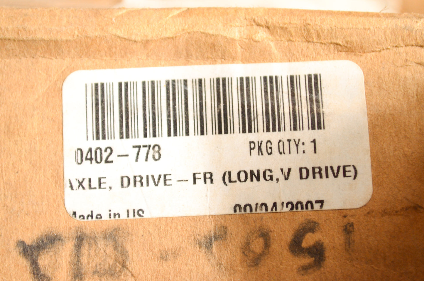 OEM Arctic Cat 0402-778 Front Drive Axle V Drive Long NOS