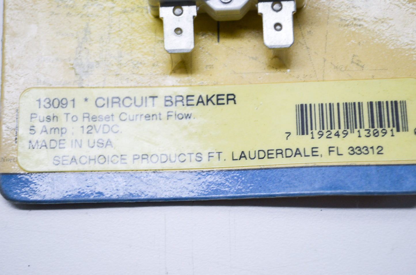 New Seachoice Products White Push Reset Circuit Breaker 5 Amp 12 VDC NOS