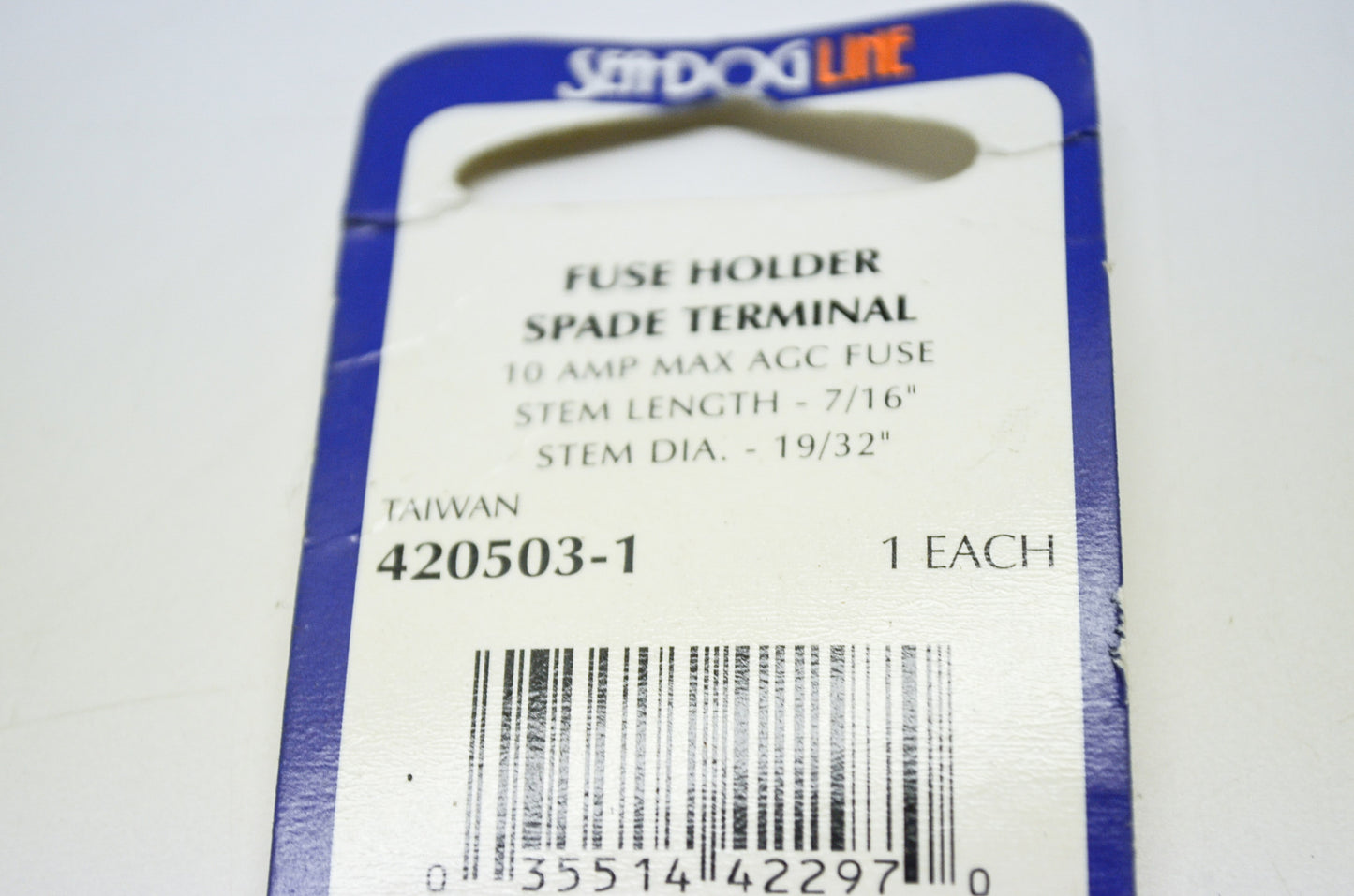 New Sea-Dog Line Spade Terminal Fuse Holder 10 Amp AGC 7/16' x 19/32' NOS