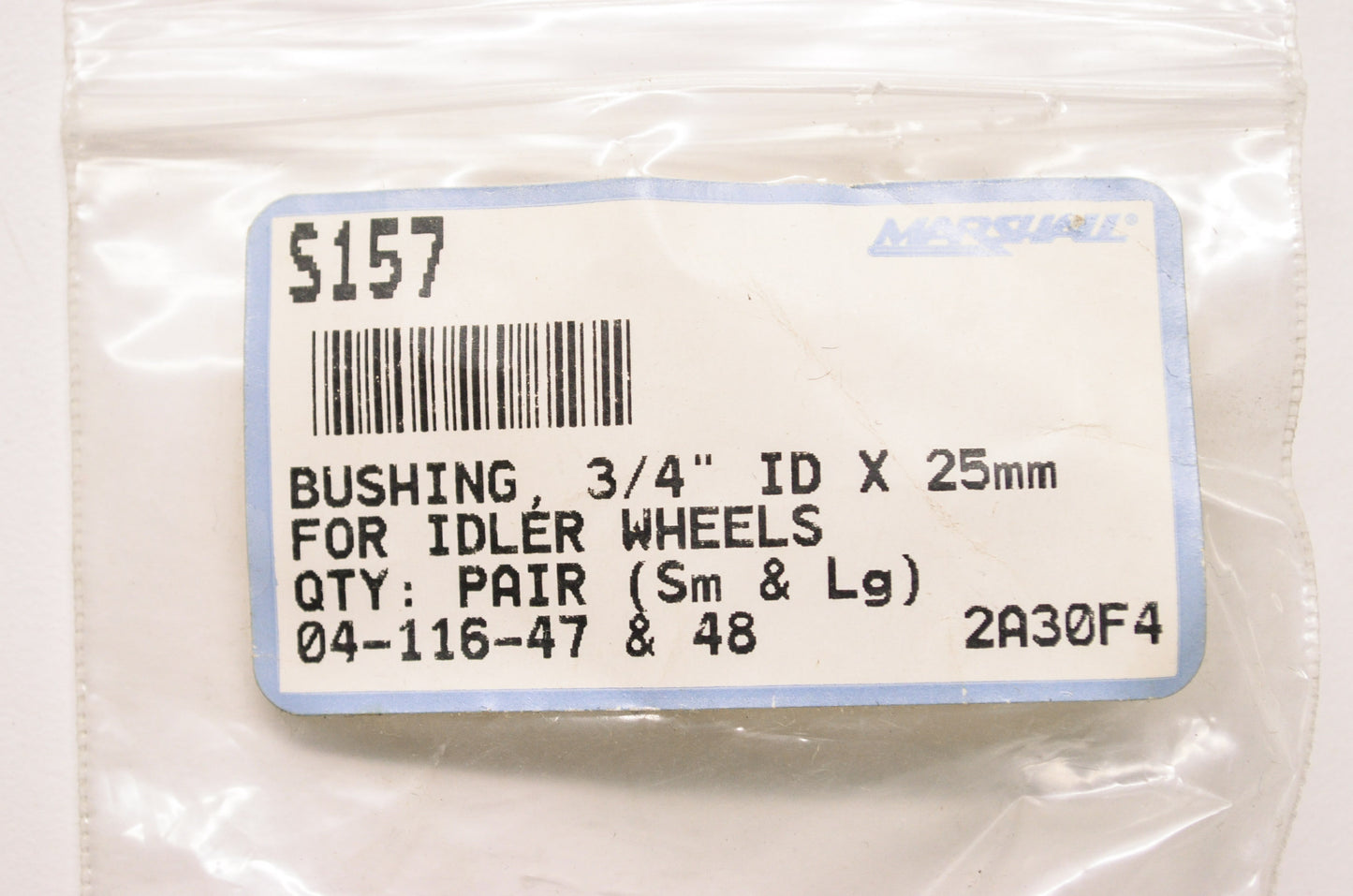 New Marshall Bushing Pair 3/4' ID x 25mm for Idler Wheels Small & Large NOS