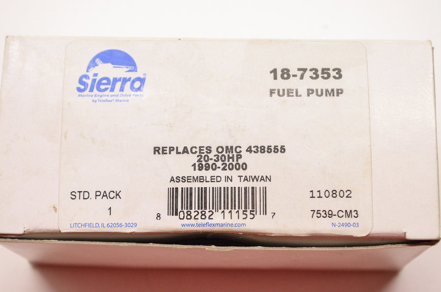 New Sierra Fuel Pump 90-00 OMC 20-30 HP NOS