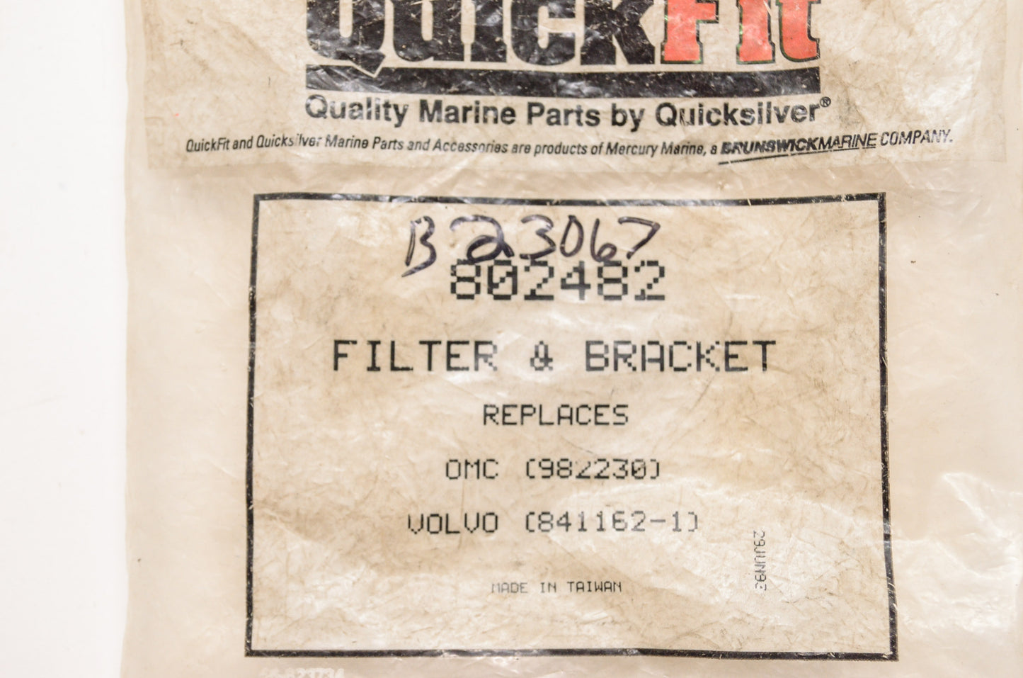 Quickfit Quicksilver Mercury Marine Filter & Bracket Kit NOS