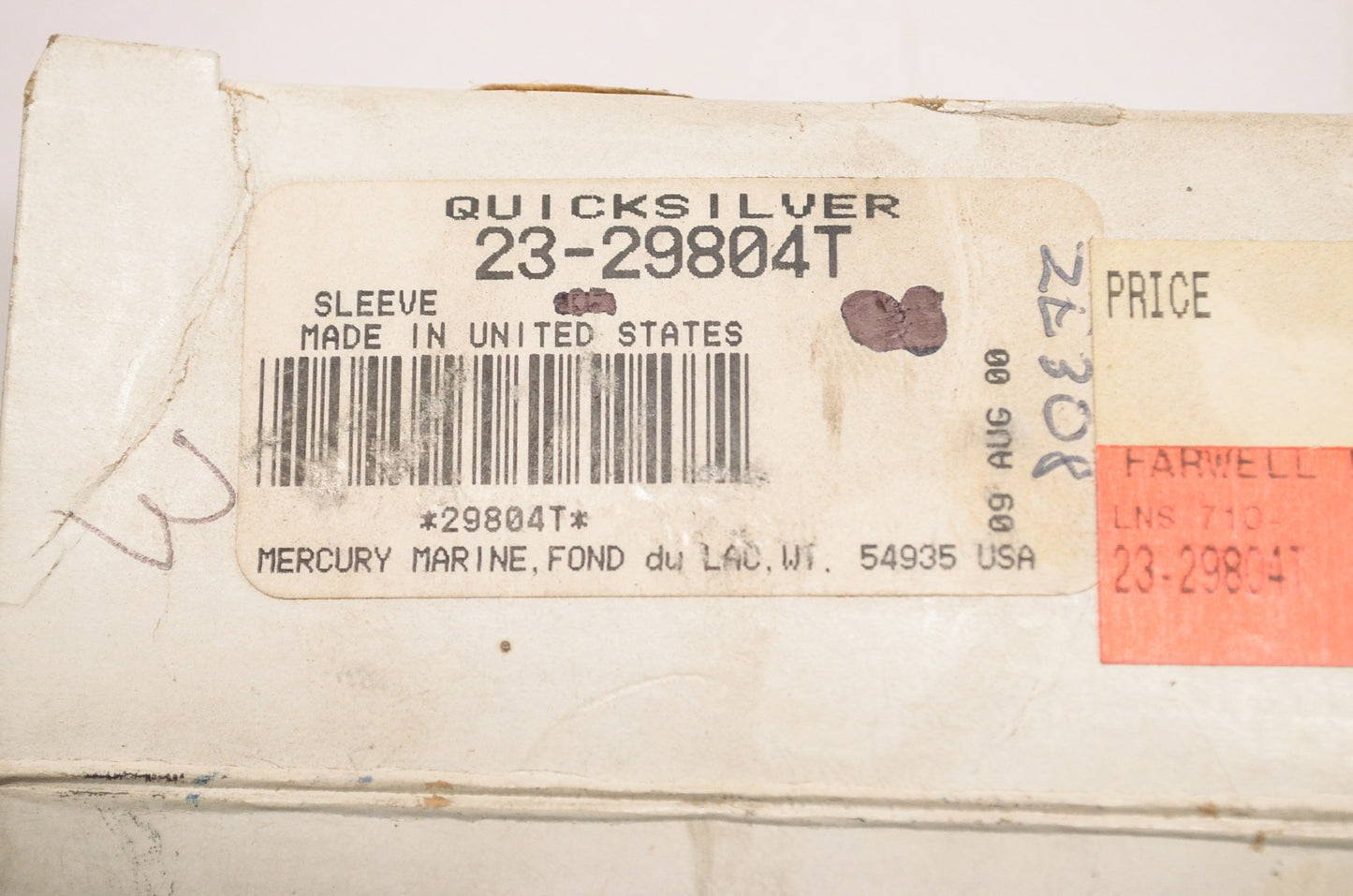 Quicksilver 23-29804T Mercury Marine Sleeve NOS