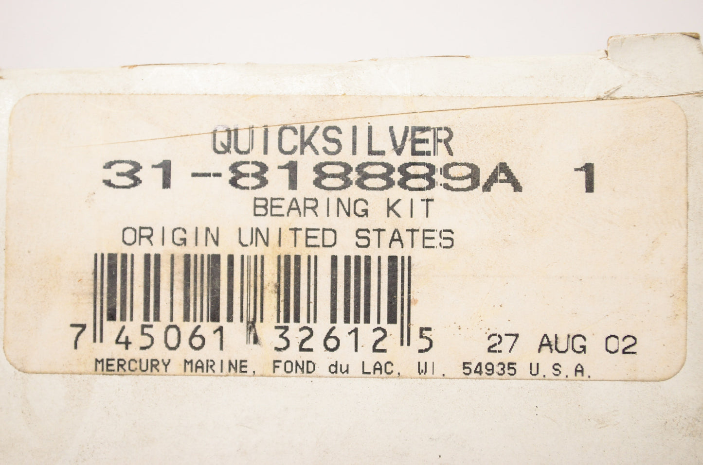 New OEM Quicksilver Mercury Marine Bearing Kit NOS