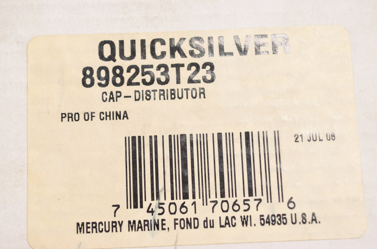 Mercury Marine Distributer Cap Assembly NOS