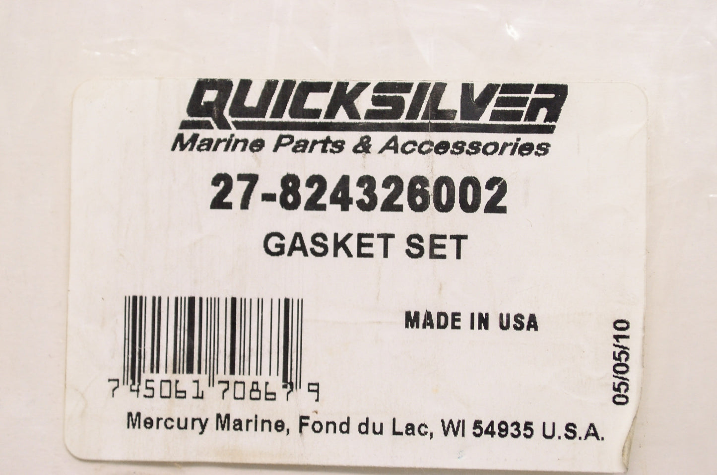 New OEM Quicksilver Mercury Marine Gasket Set Qty 2 NOS