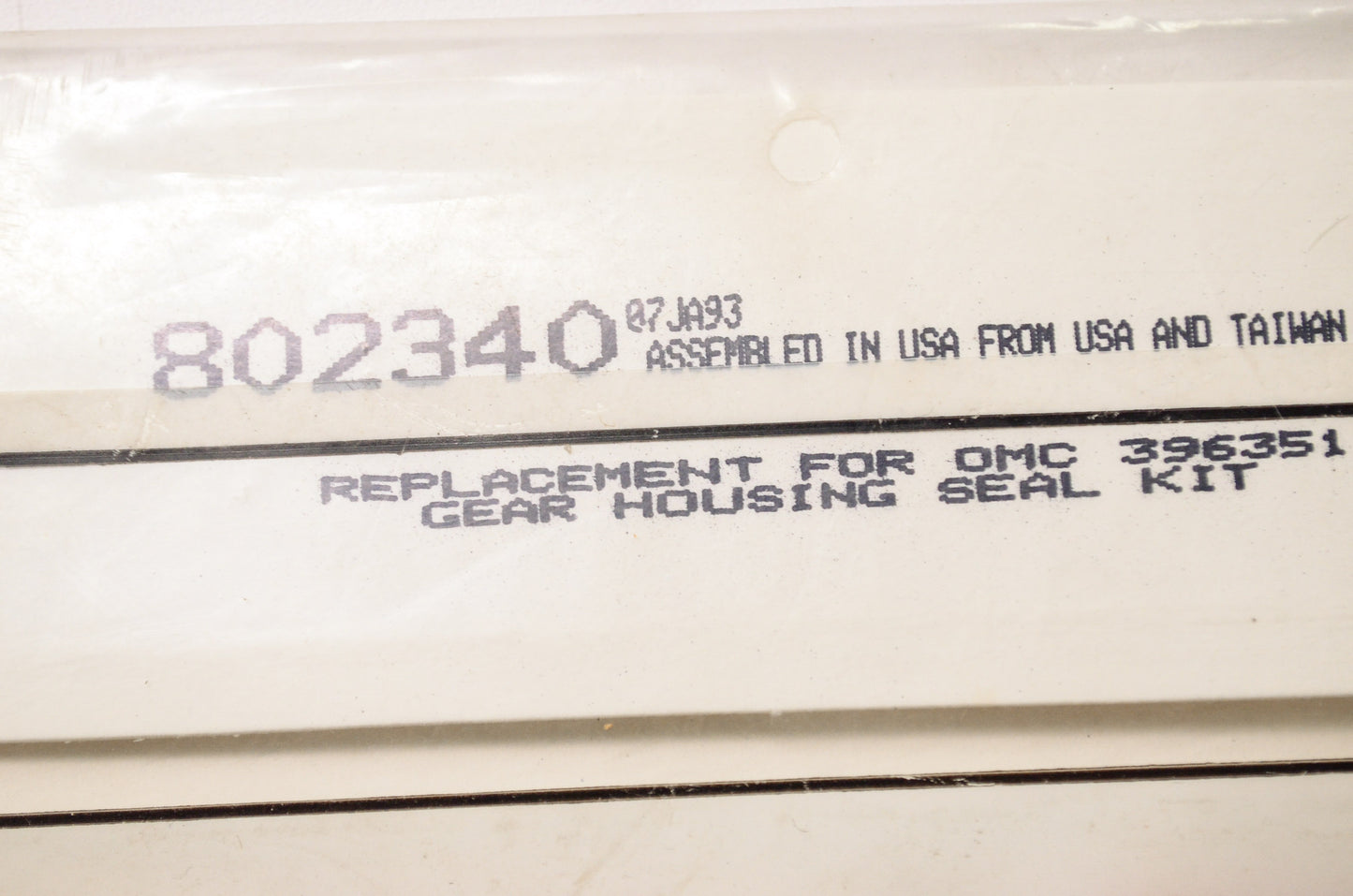 New QuickFit Quicksilver Mercury Marine Gear Housing Seal Kit NOS