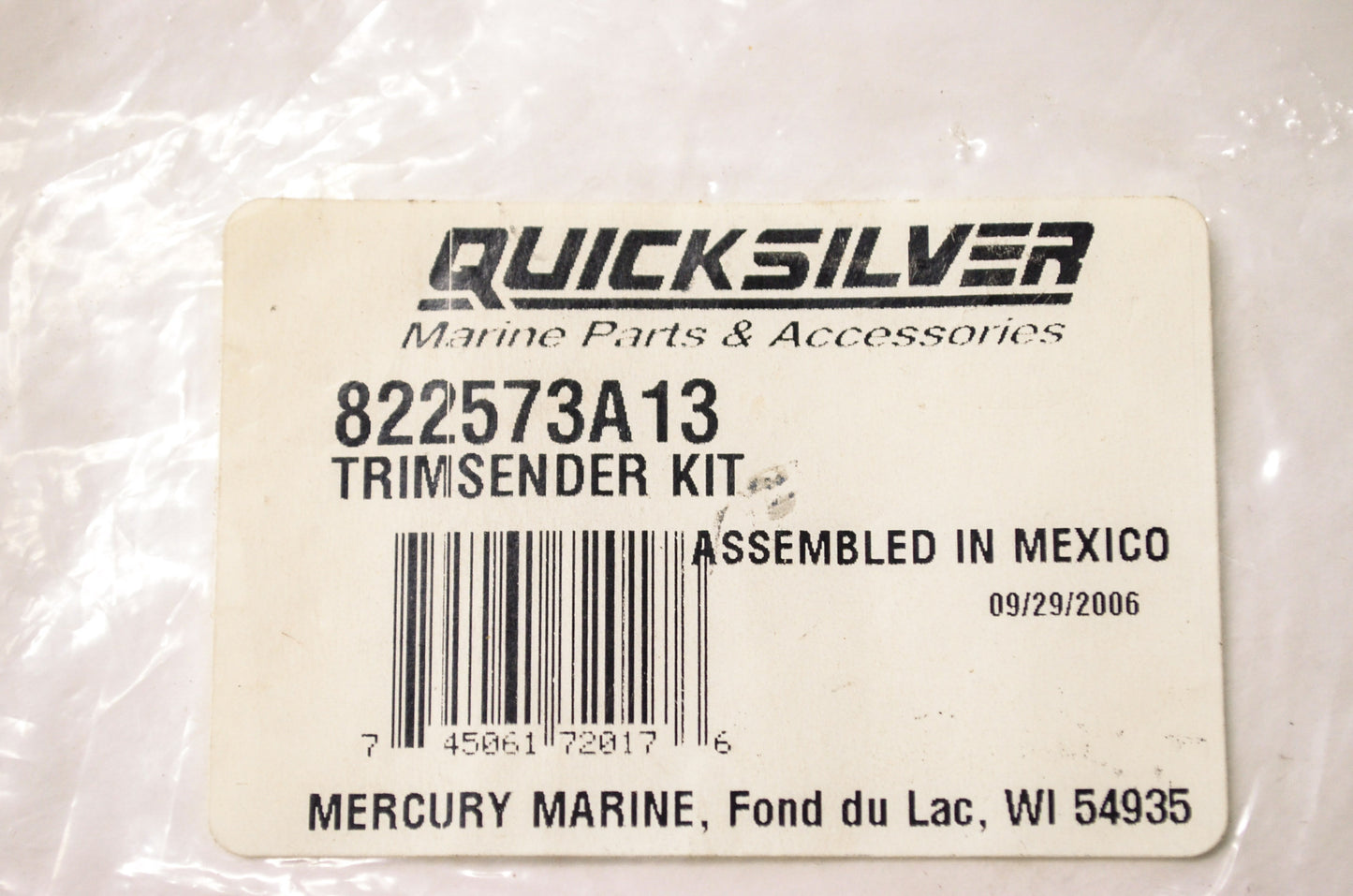 Quicksilver 822573A13 Mercury Marine Trim Sender Kit NOS