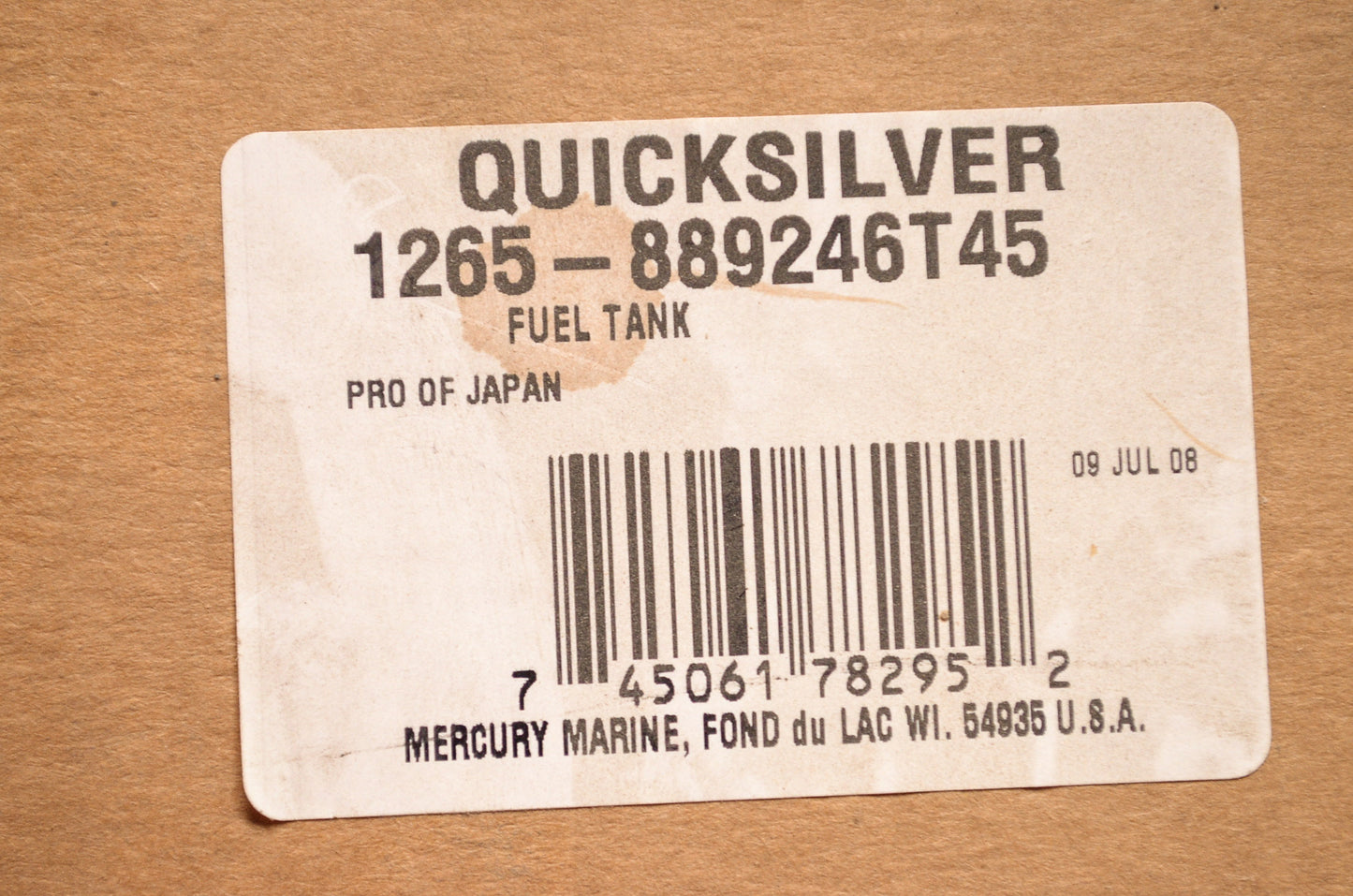 Mercury Marine Fuel Tank