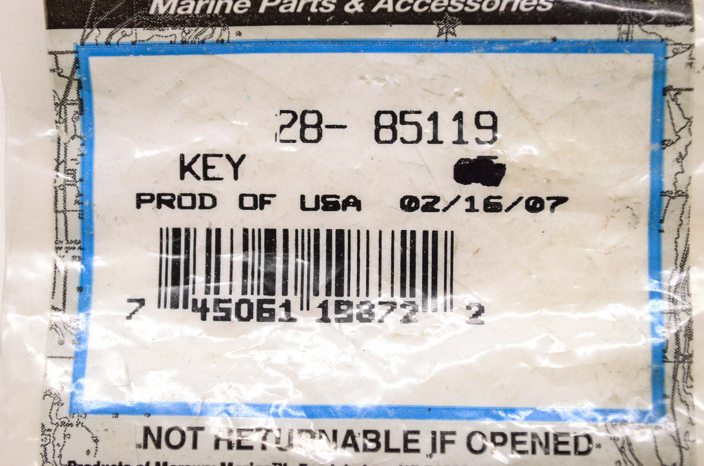 Quicksilver 28-85119 Mercury Marine Key NOS