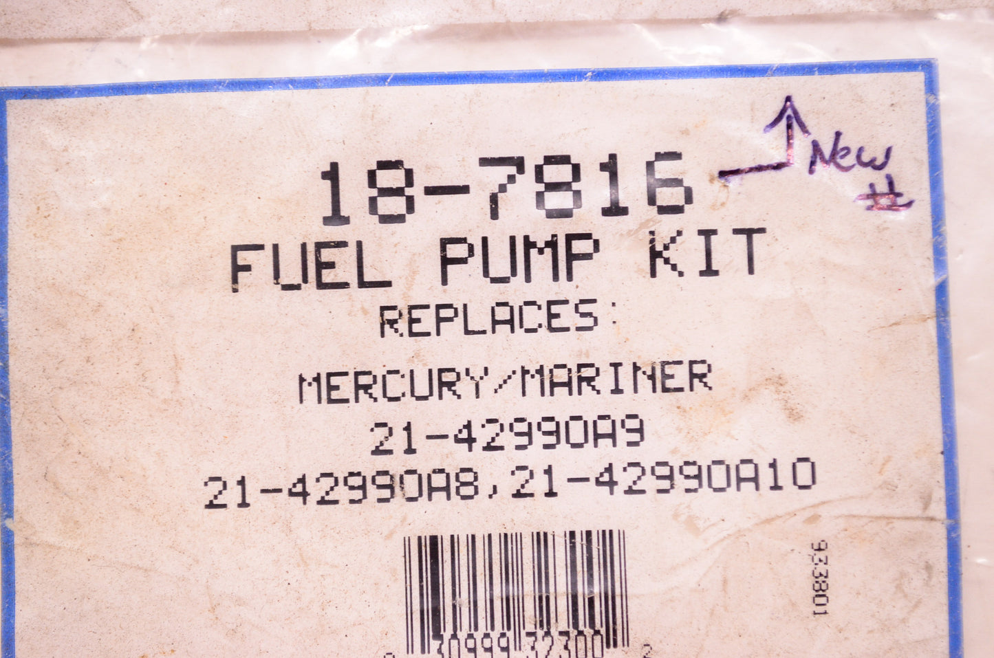 New Sierra Fuel Pump Kit Mercury NOS