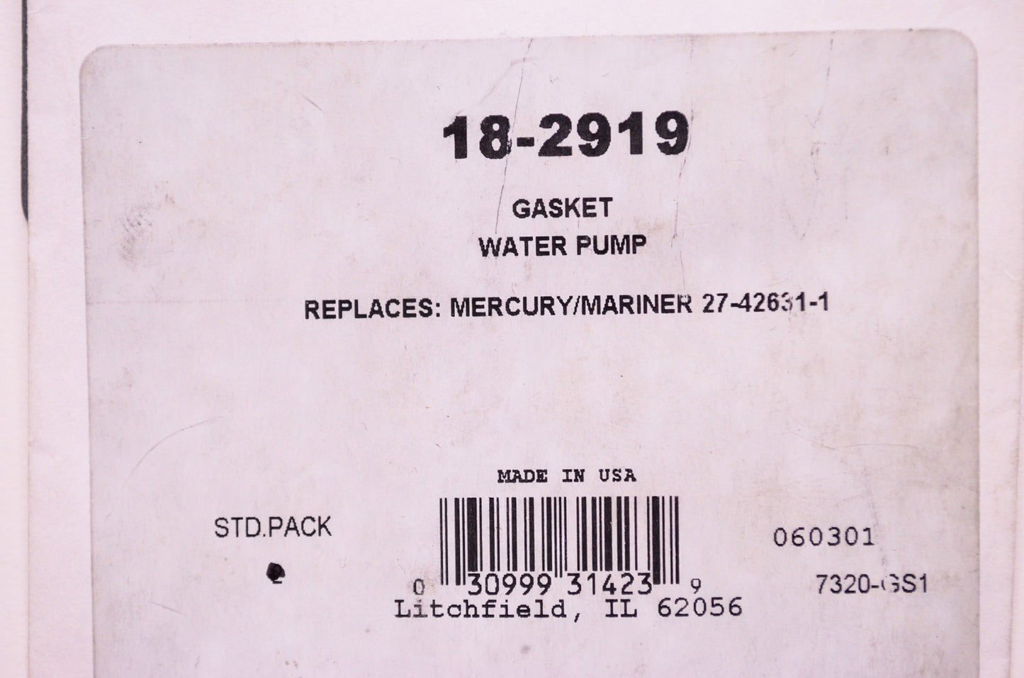 New Sierra Water Pump Gasket Mercury NOS