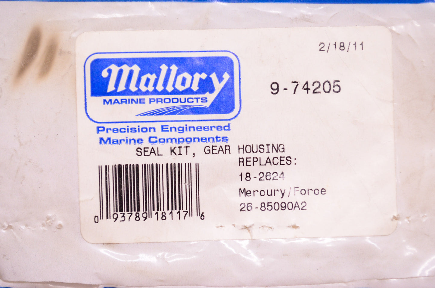 Gear Housing Seal Kit Mercury NOS
