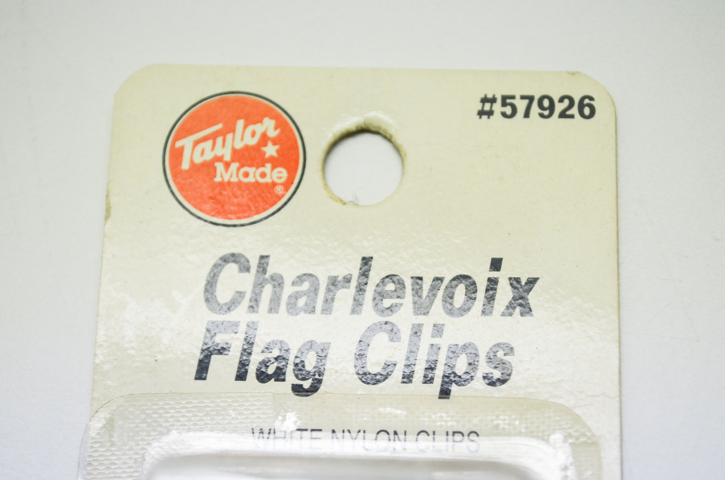 White Nylon Charlevoix Flag Clips 3/4' Qty 2 NOS