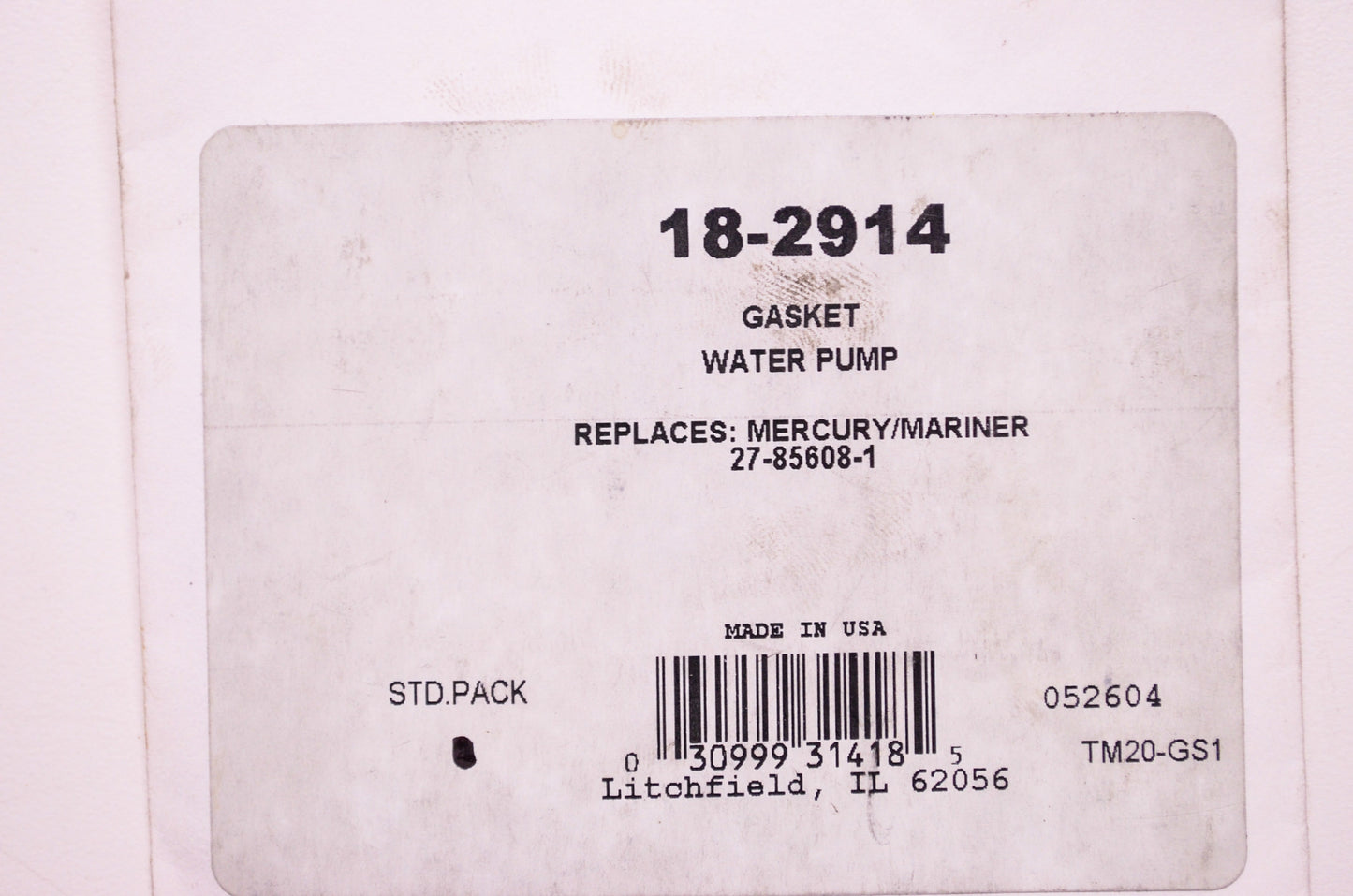 New Sierra Water Pump Gasket Mercury NOS