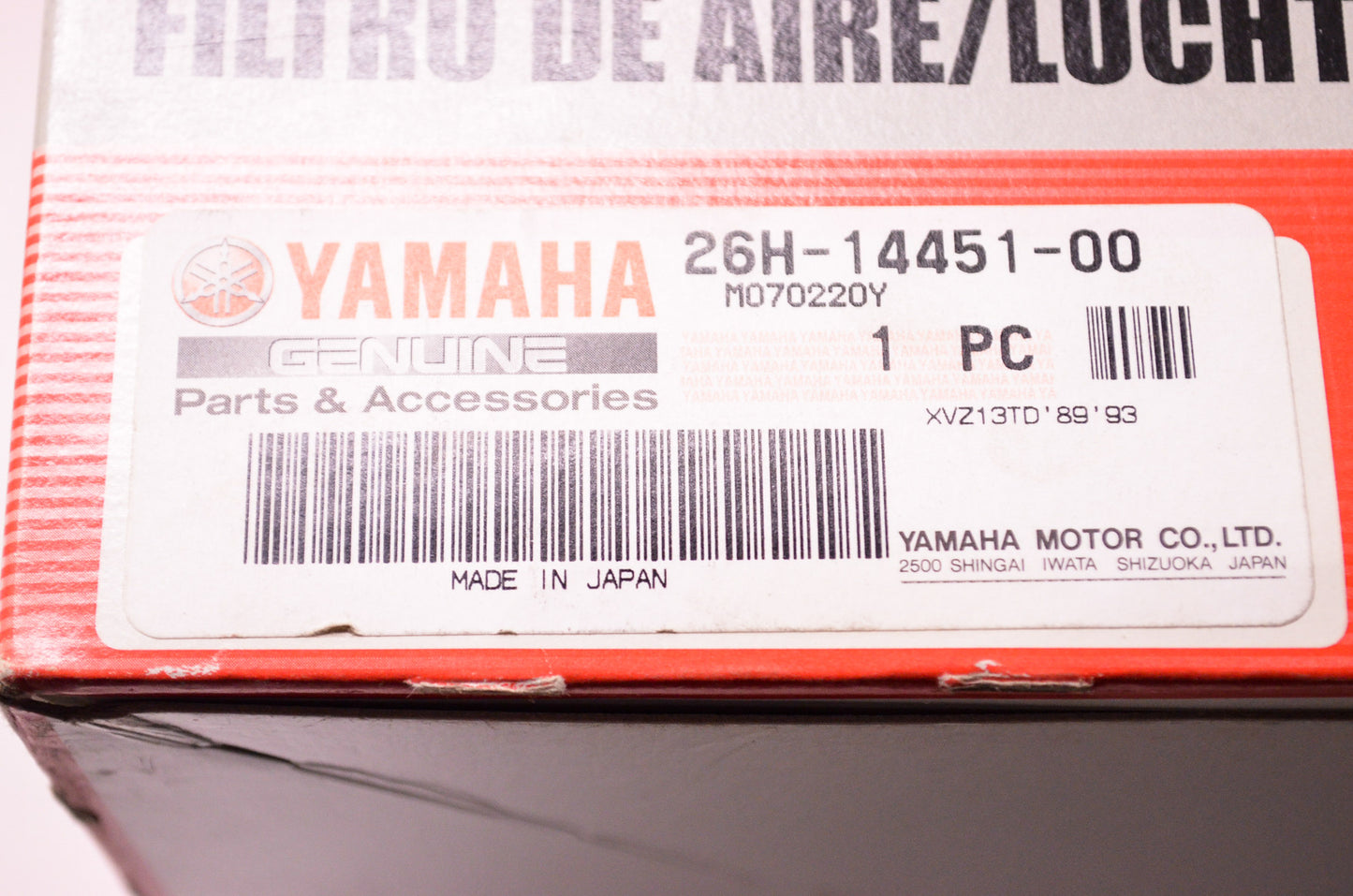 OEM Yamaha 26H-14451-00-00 Air Cleaner Element NOS