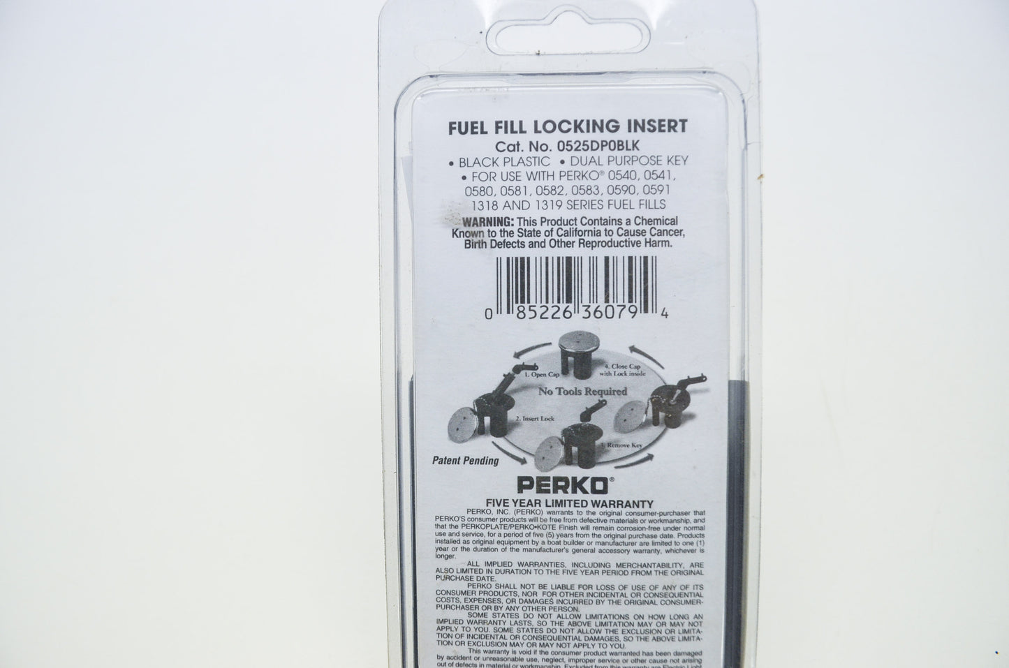 Fuel Fill Locking Insert with 2 Keys NOS
