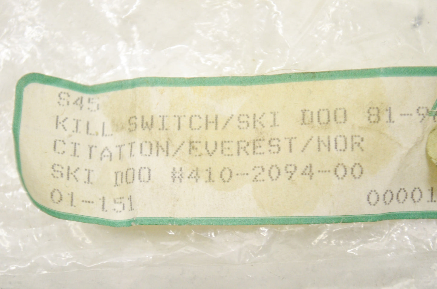 New Marshall Kill Switch Ski-Doo NOS