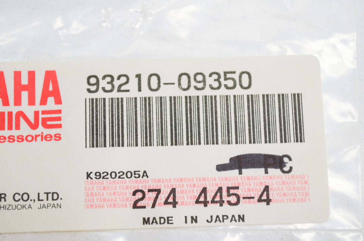 OEM Yamaha 93210-09350-00 O-Ring Qty 2 NOS